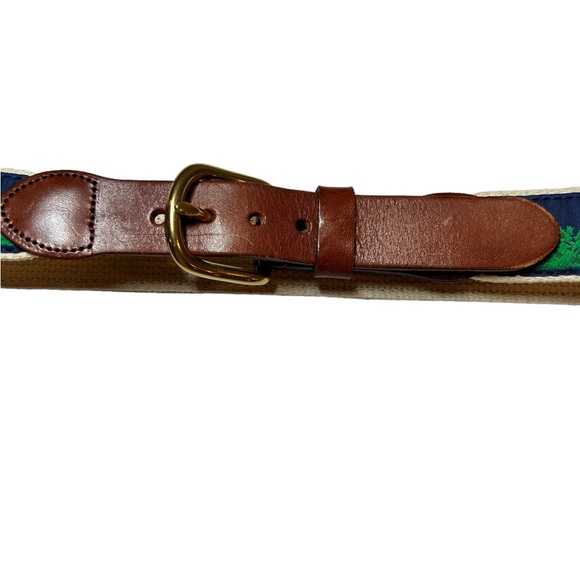 Leather Man Ltd Lighthouses Nautical Belt Leather and Fabric Size 32 - Picture 7 of 10